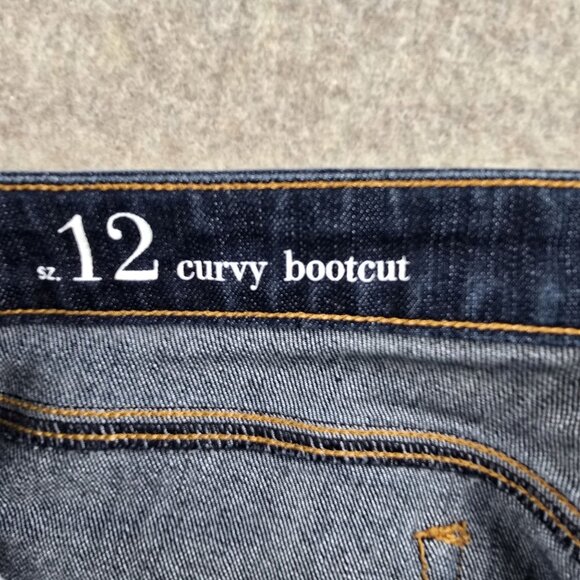 Ann Taylor Loft Women Curvy Bootcut Jeans Size 12 Mid Rise Cotton Blend - Picture 4 of 7
